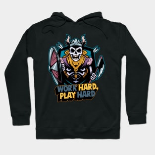 Work hard play hard warrior skull Hoodie